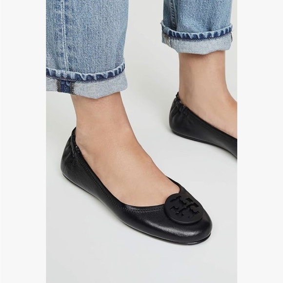 Tory Burch Black Leather Loafers Flats - Picture 1 of 7